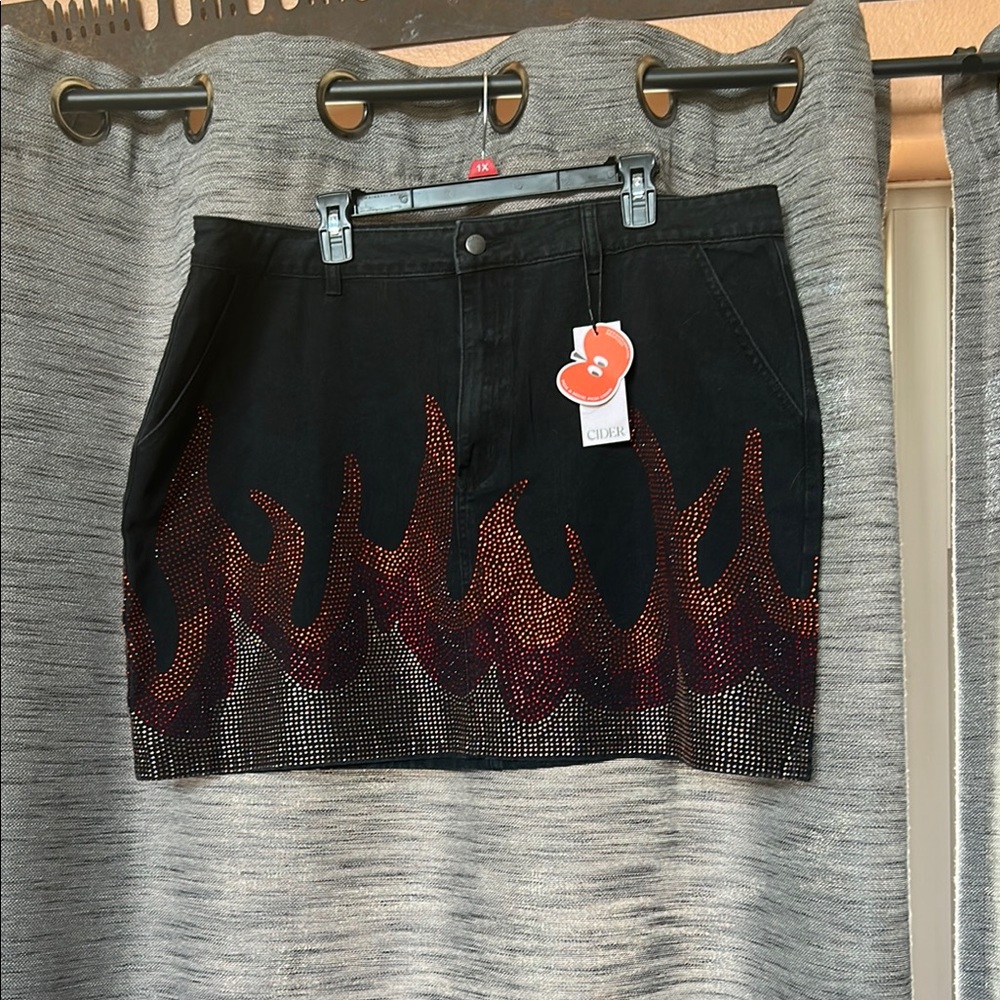 Cider Black Sequin Mini Pencil Skirt